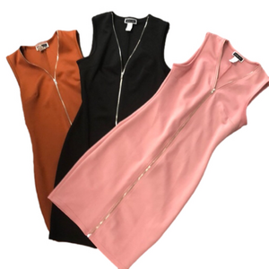 Another Story sleeveless black,pink,brown zipper dress bundle xsmall